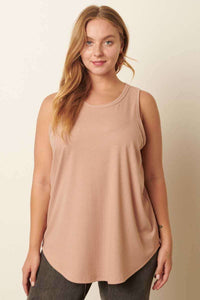 The Rylie Plus Ribbed Tank – Curved Hem Sleeveless Knit (XL-2X)