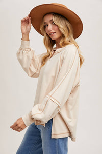 Terri Oversized Long Sleeve Stop: Oatmeal