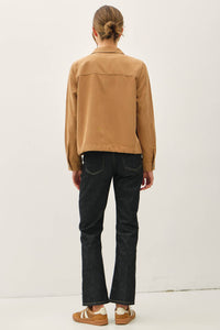 The Camden Cropped Utility Jacket – Soft Safari Zip Up Lightweight Outerwear