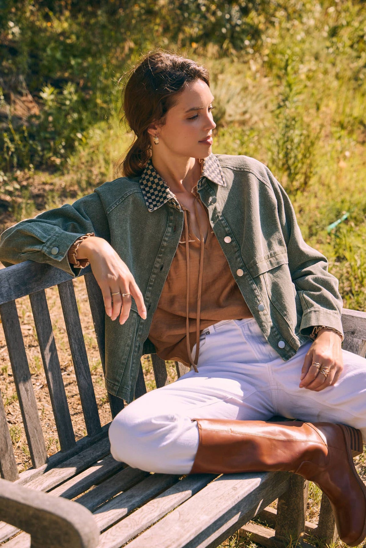 HERITAGE FIELD MINERAL-WASHED COTTON TWILL JACKET: WASHED OLIVE