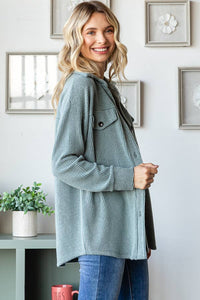 Tara Soft and Cozy Brushed Ribbed Shacket