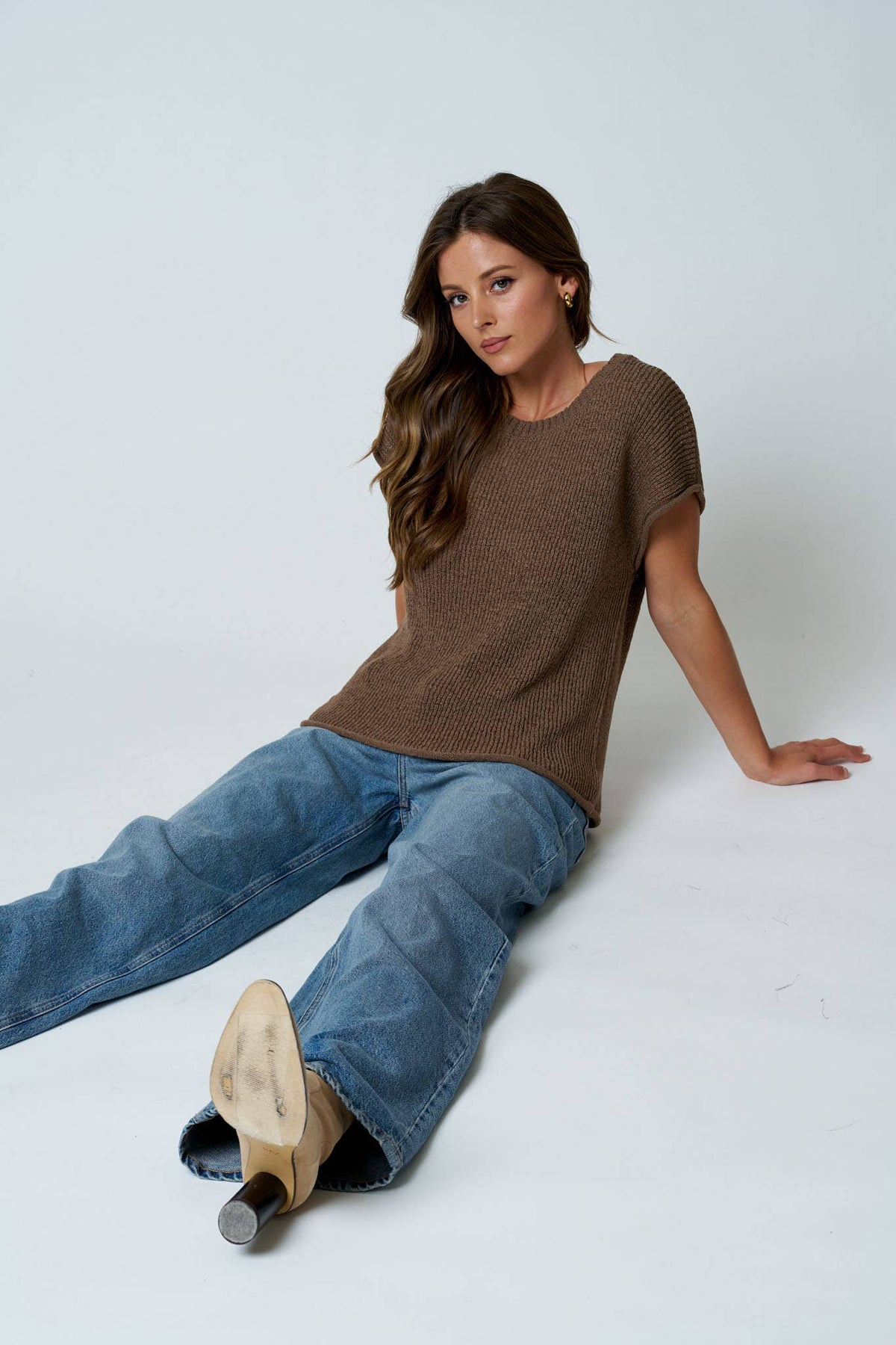 Rolled Edge Sweater Tee