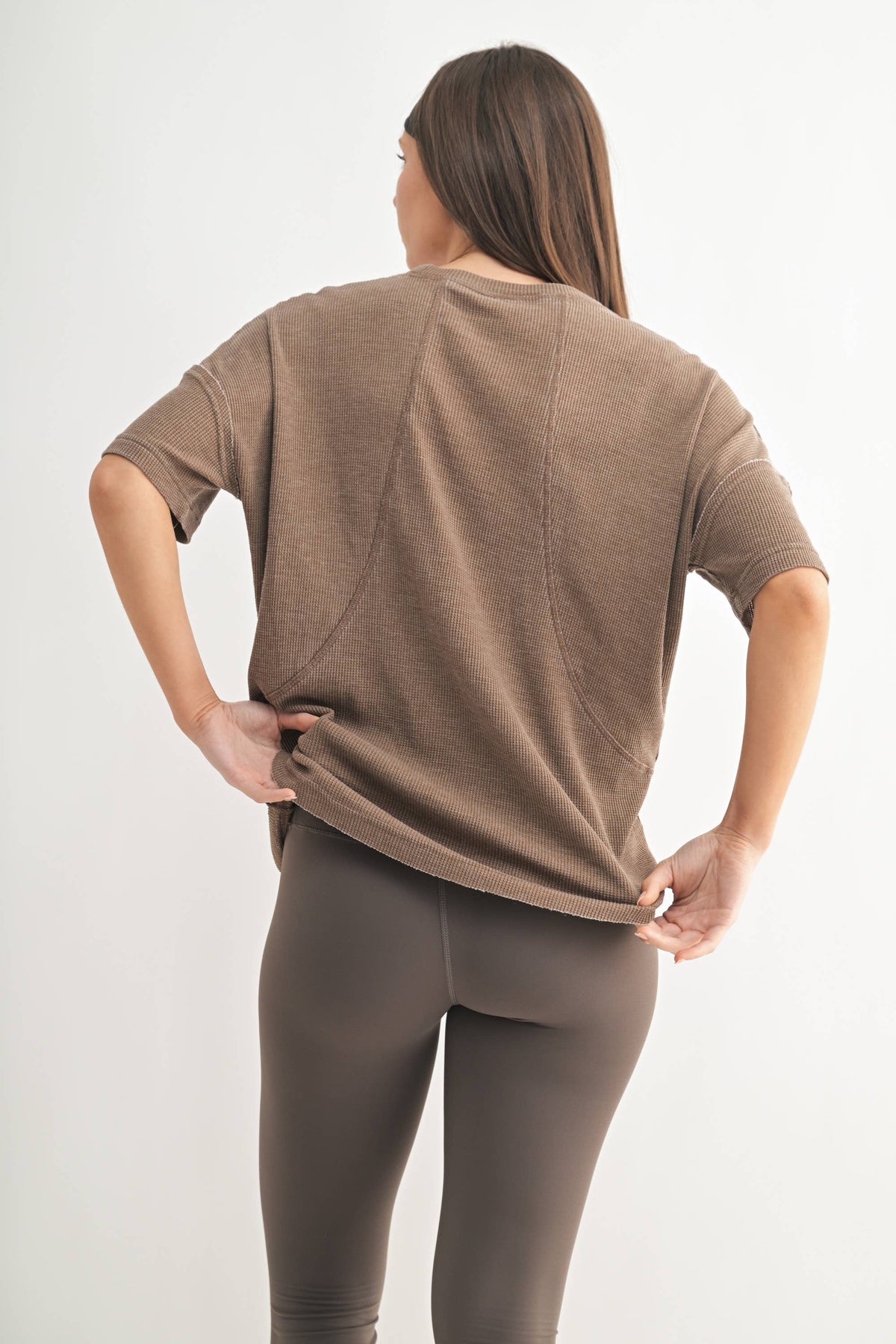 The Rustic Ease Waffle Knit Tee – Relaxed, Mineral-Washed & Effortlessly Cool