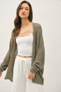 Hadley Open Front Lightweight Knit Cardigan with Dolman Sleeves – Casual Women's Sweater for Layering