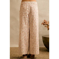 The Meadow Days Wide Leg Pants: Cream Floral