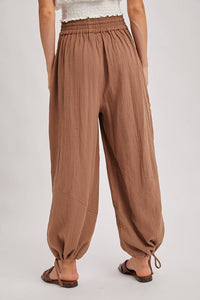 JOGGER HAREM DRAWSTRING PANTS: LT.OLIVE / L