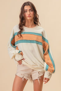 Sunset Retro Stripe Vintage Pullover