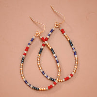 Patriotic Beaded Teardrop Earrings