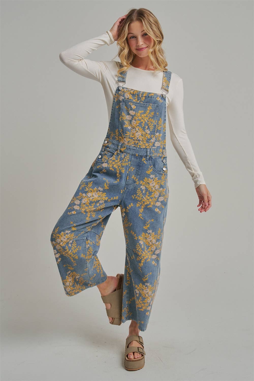 The Golden Hour Floral Denim Overalls