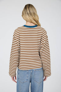 On Repeat Stripe Knit Top: Tan