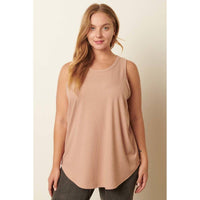 The Rylie Plus Ribbed Tank – Curved Hem Sleeveless Knit (XL-2X)