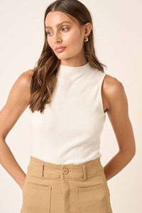 The Eliza Ribbed Mock Neck Tank