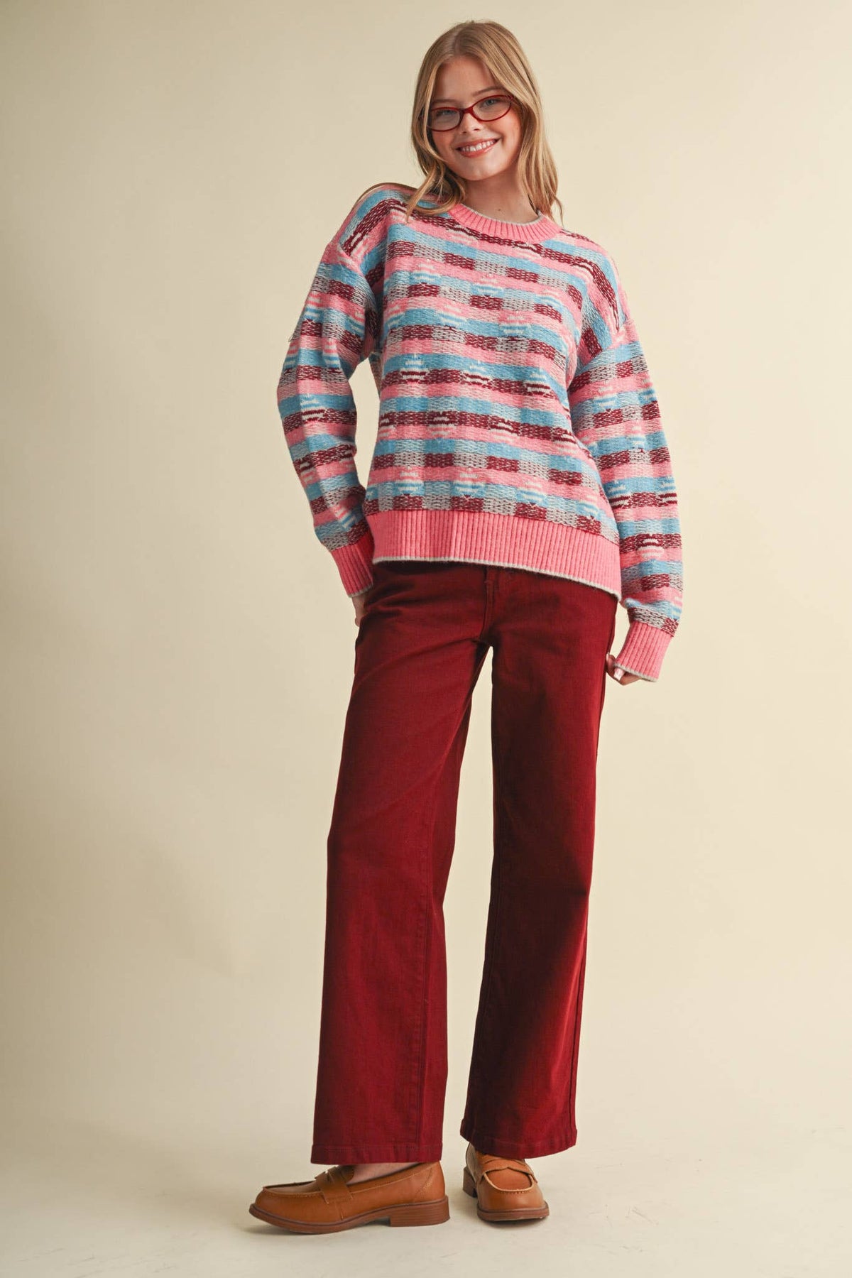 Something Different Geometric Sweater: Multi