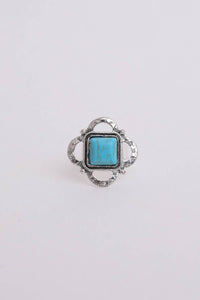 Square Cut Adjustable Turquoise Ring