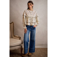 Blue Ridge Mid Rise  Pintuck Flare Jeans: Dark Wash