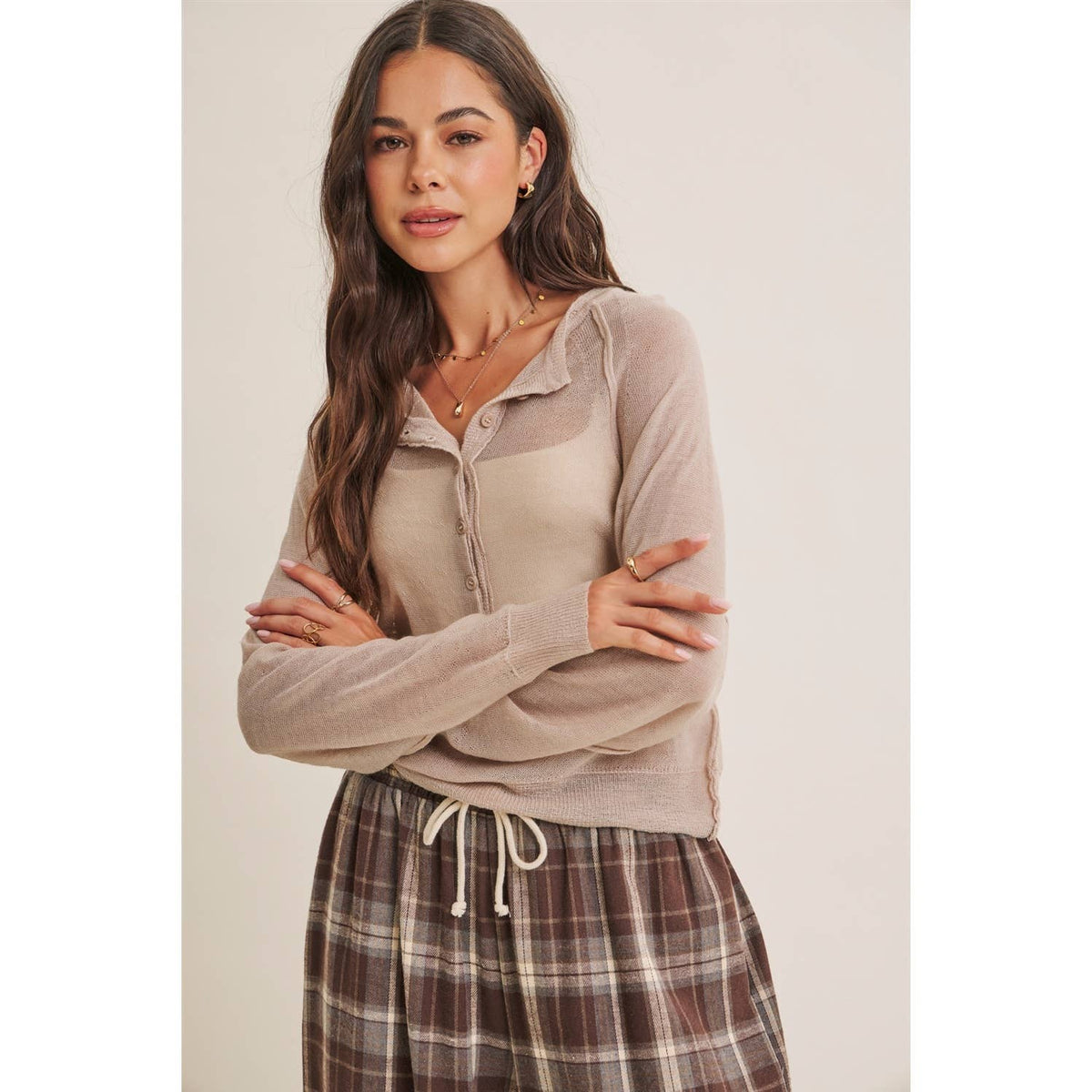 Morning Layer Airy Wool Blend Henley Sweater