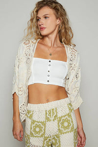 Sadie Crochet Cardigan: Natural