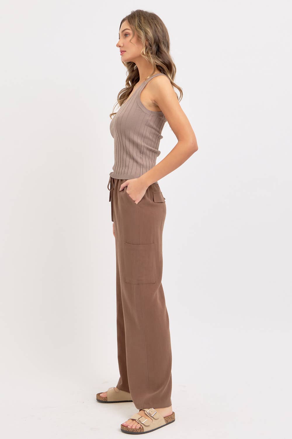 The Cocoa Linen Blend Pull-On Pants
