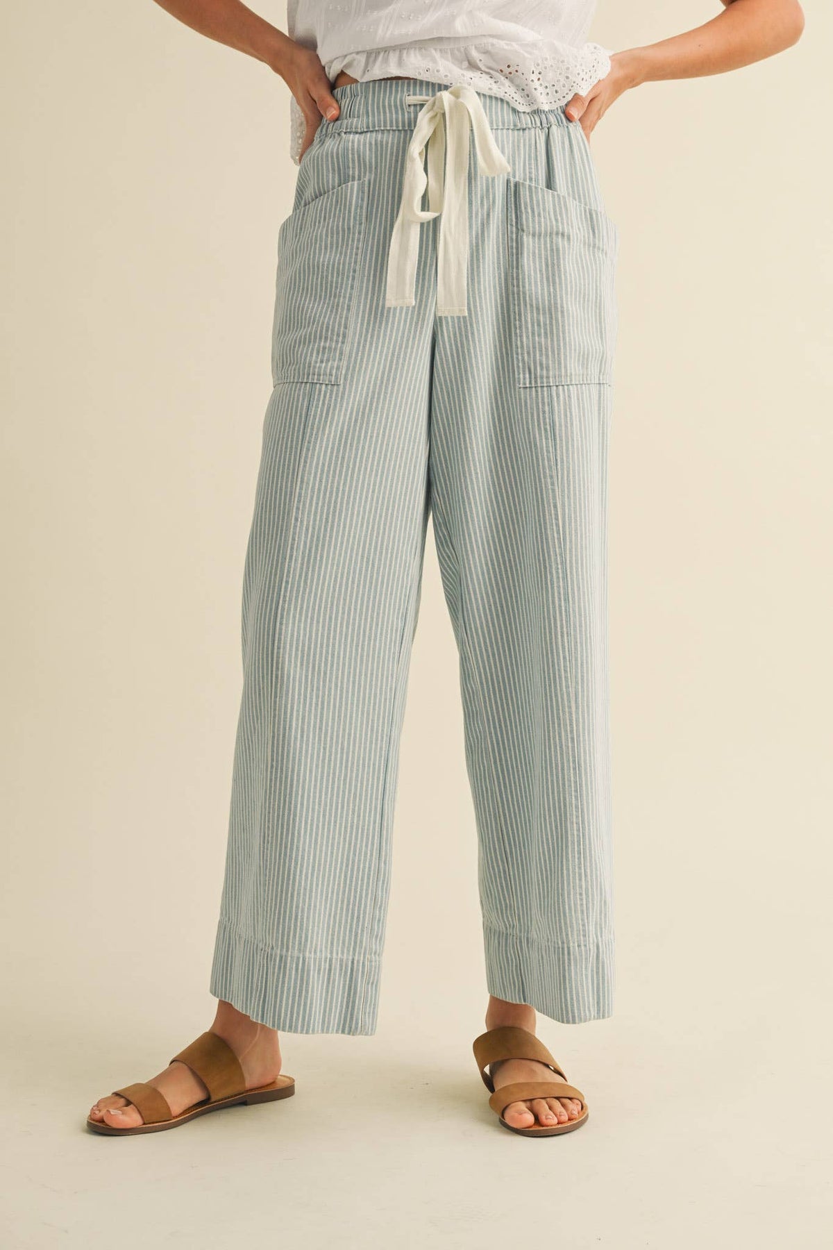 The Marlowe Stripe Wide Leg Pants