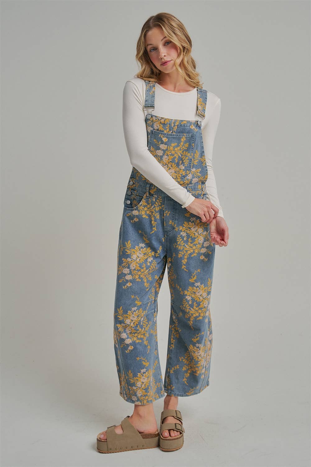 The Golden Hour Floral Denim Overalls