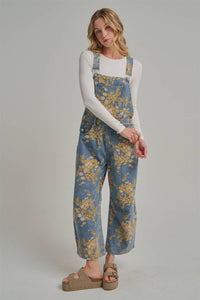 The Golden Hour Floral Denim Overalls
