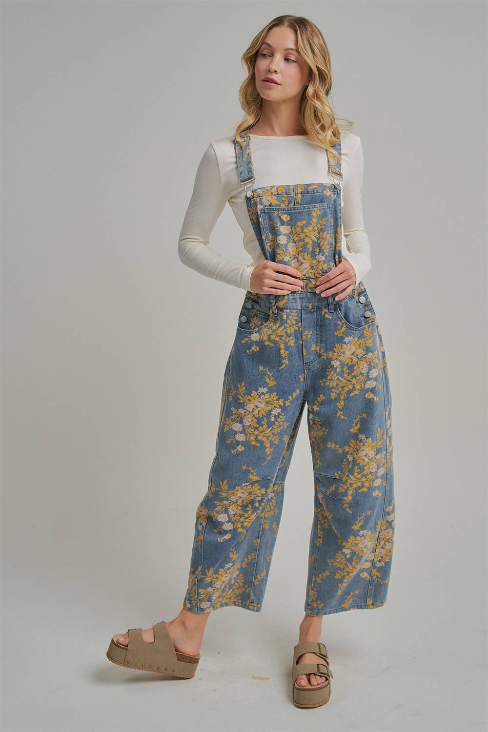 The Golden Hour Floral Denim Overalls