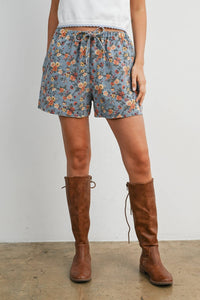 Vintage Bloom Drawstring Shorts
