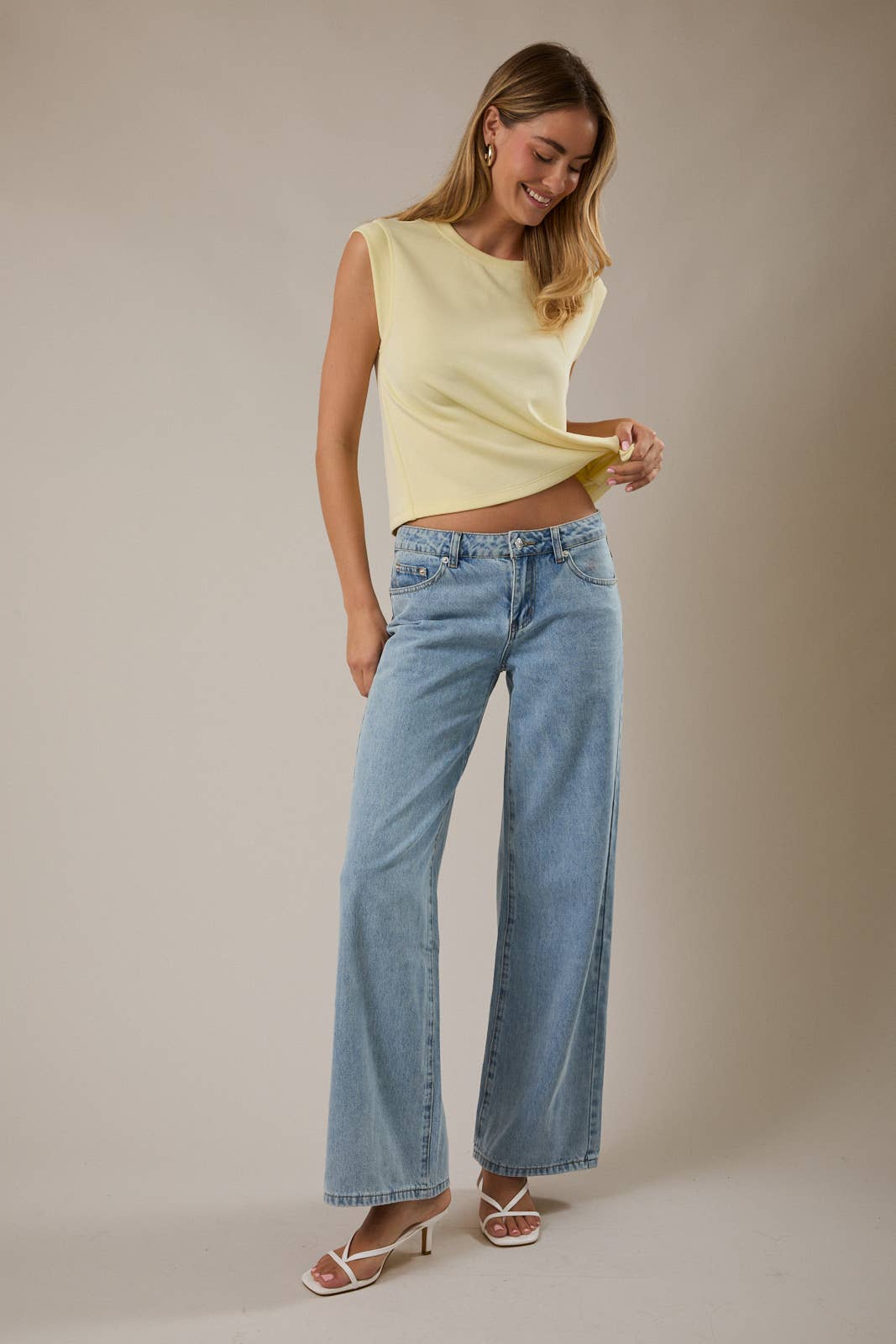 The Monroe Minimal Sleeveless Top – Cropped Round Neck Elevated Everyday Tank for Women