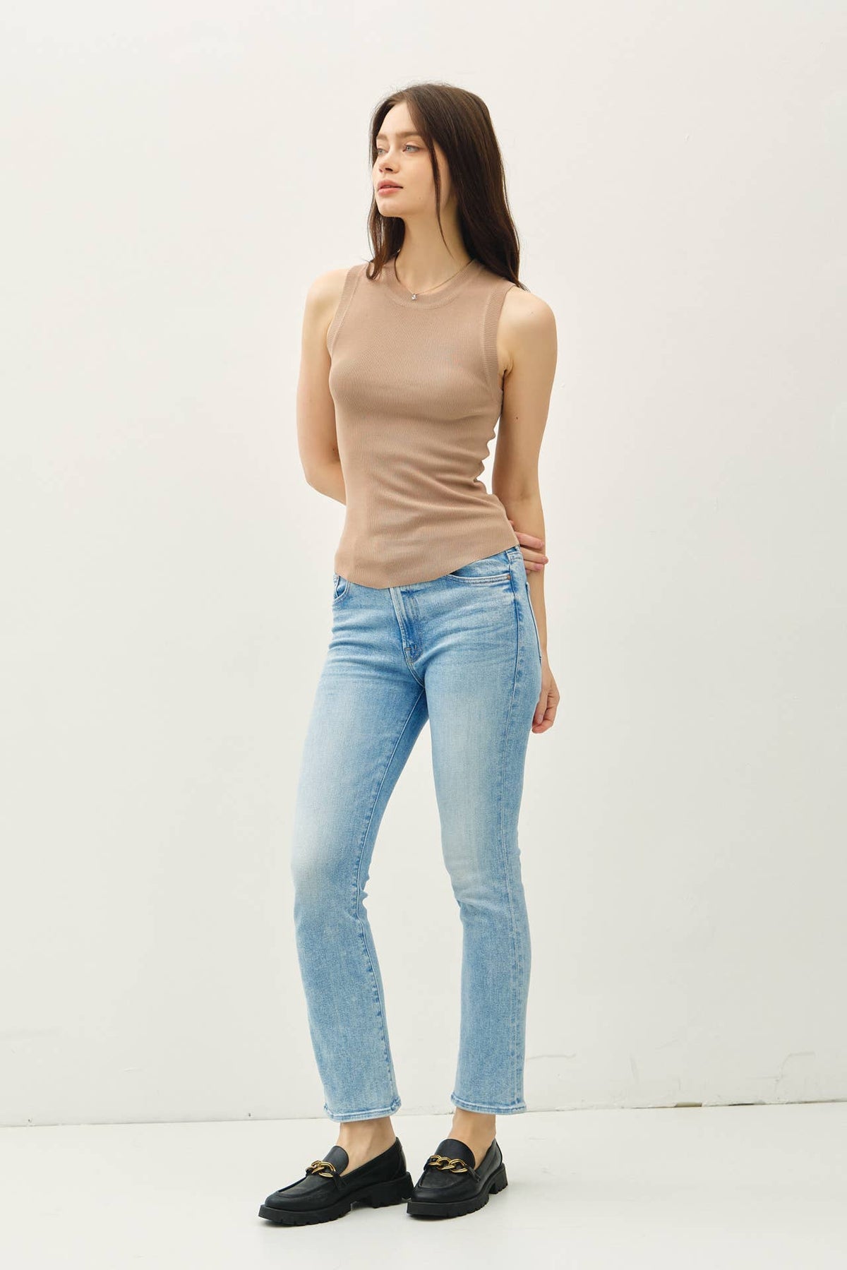 The Rylie Ribbed Knit Tank – Mocha, Off White & Black