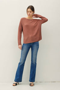 The Mae Lightweight Knit Sweater – Clay, Cocoa, Slate Blue & Taupe