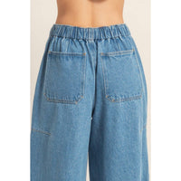 Wide Pants With Oversize Pockets: L.BLUE / S-M-L(2-2-2)