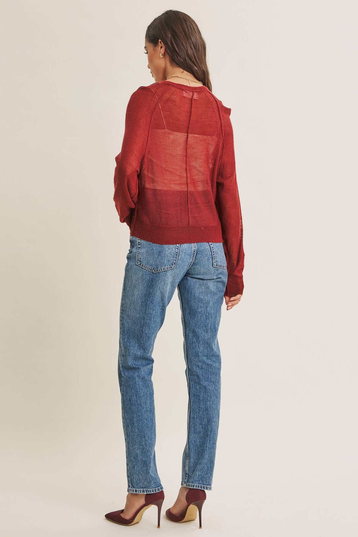 Morning Layer Airy Wool Blend Henley Sweater