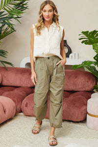 The Aspen Utility Parachute Pants: Olive