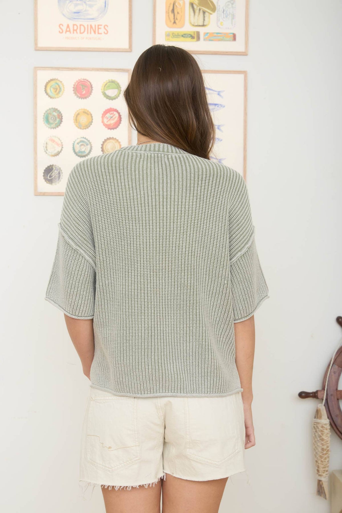 The Fallon Washed Raw Edge Sweater – Relaxed Drop Shoulder Knit Pullover