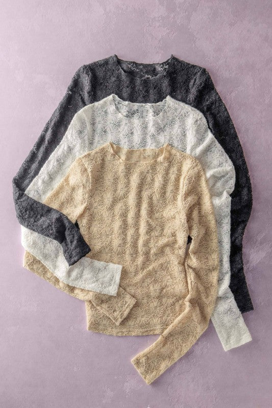 Lena Lace Long Sleeve Top – Romantic Boho Layering Essential