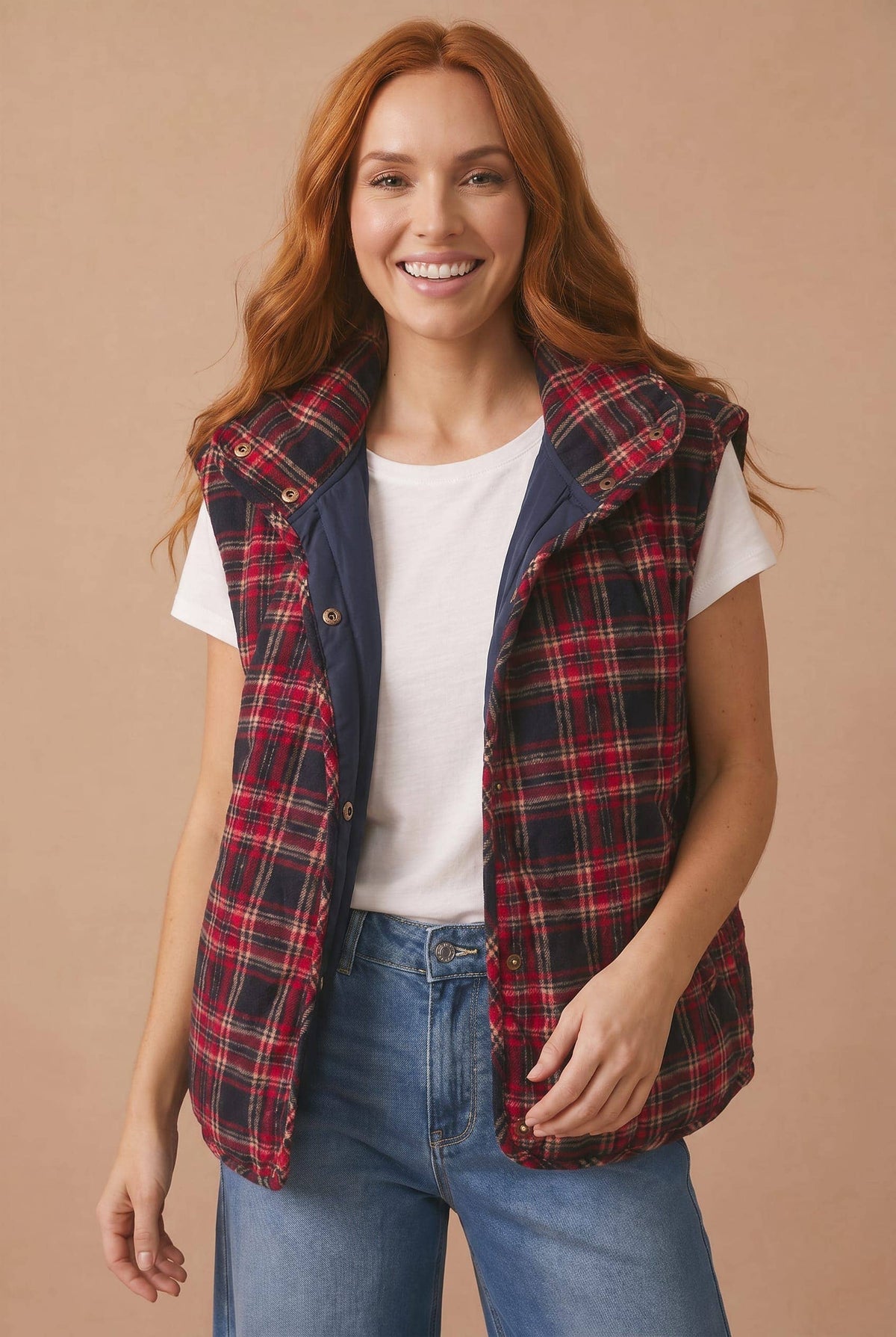 Cabin Season Plaid Quilted Puffer Vest | Women’s Fall Vest