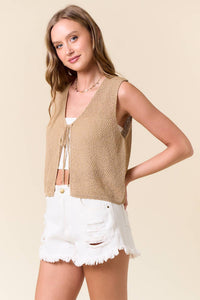 The Brynn Knit Tie Vest – Cropped Sleeveless Layer