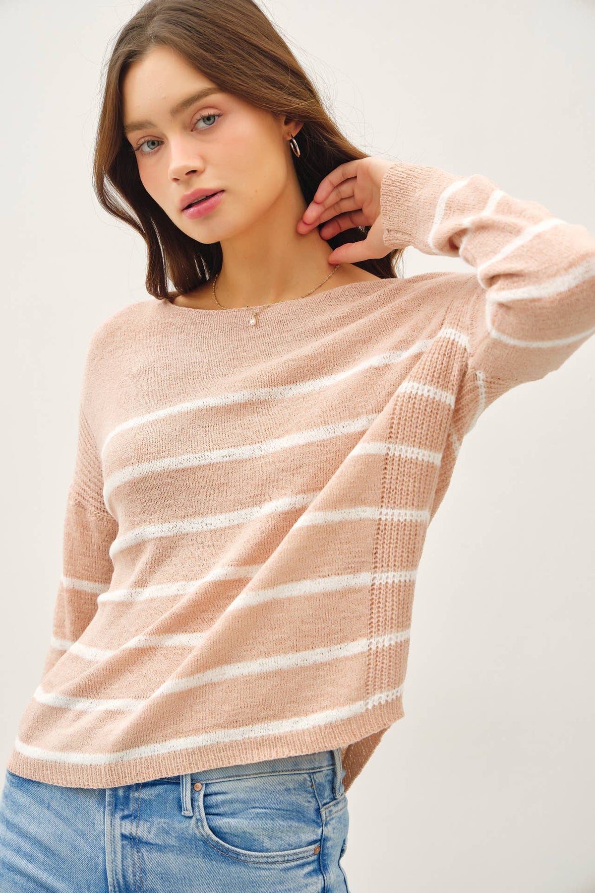 Lara Striped Lightweight Sweater