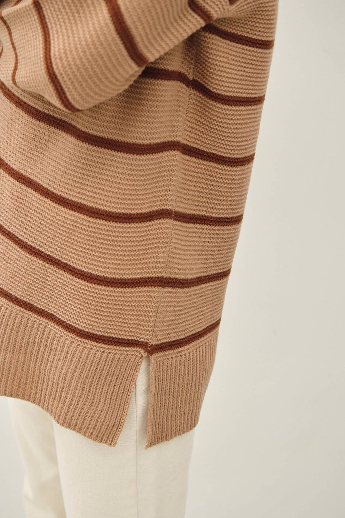 The Harper Striped Knit Sweater – Oversized Tunic Pullover