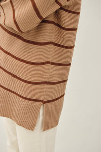 The Harper Striped Knit Sweater – Oversized Tunic Pullover