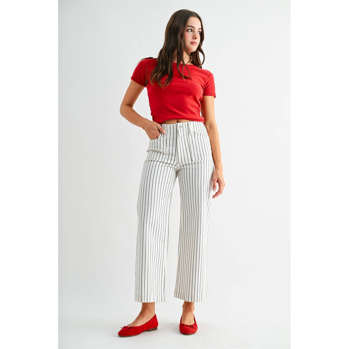 The Harbor Stripe Wide Leg Crop Pants | Coastal Summer Trousers