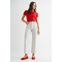 The Harbor Stripe Wide Leg Crop Pants | Coastal Summer Trousers