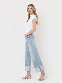 Ververt "Olive" Stripe Wide Leg Jeans