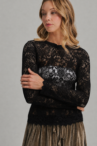 Mocha Romance Lace Layering Top