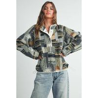 The Timberline Patchwork Fleece Pullover: Olive Multi