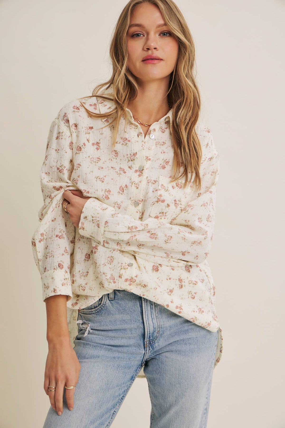 Sweet Meadow Floral Button Down