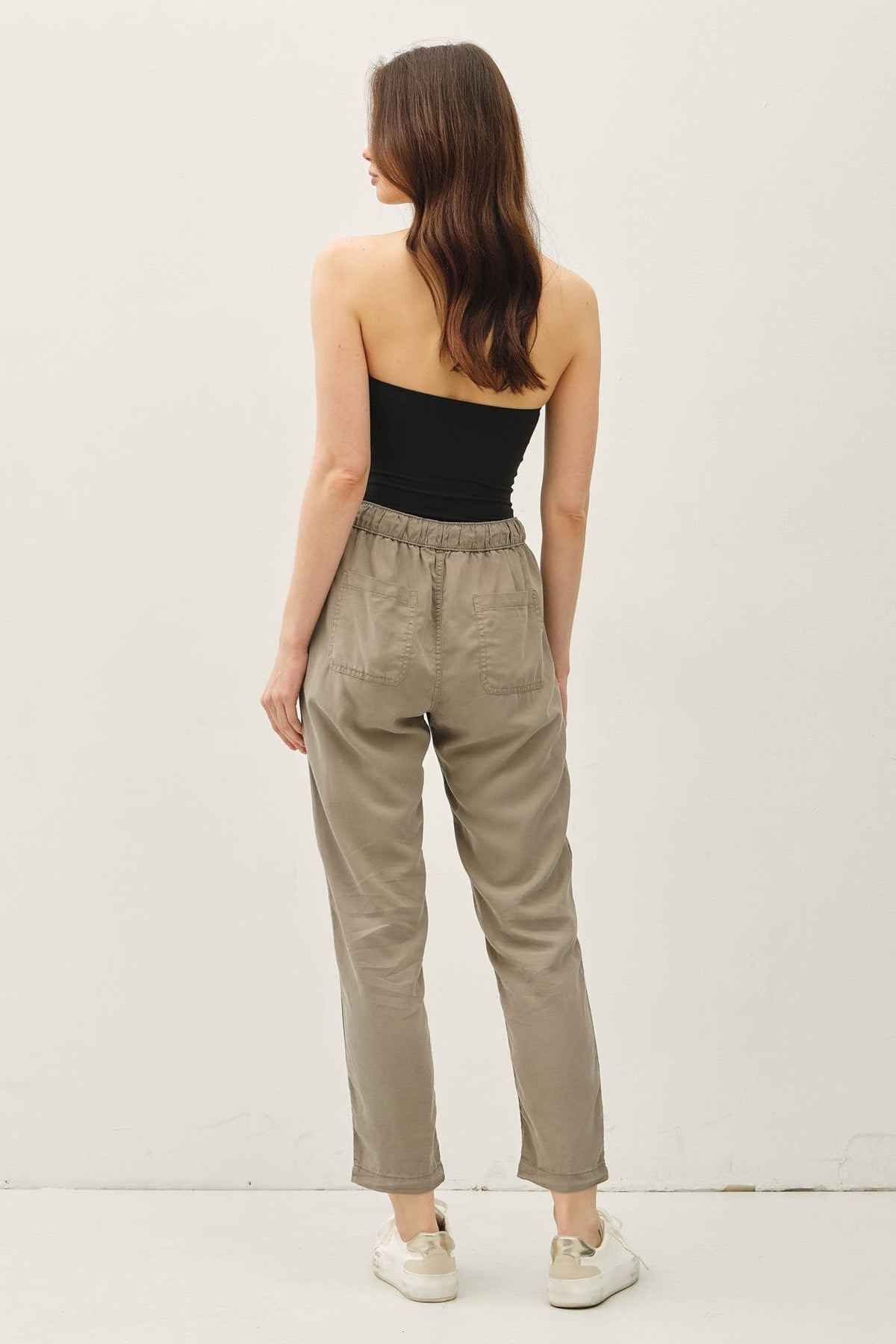 The Lara Lightweight Tencel Jogger – Taupe, Camel & Charcoal