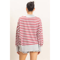 Change of Plans Stripe Sweatshirt