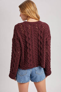 Worth the Wait Henley Sweater: Maroon