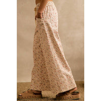 The Meadow Days Wide Leg Pants: Cream Floral